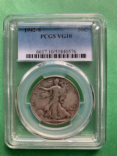 1942-S  Walking Liberty Half Dollar  - PCGS VG10 50c