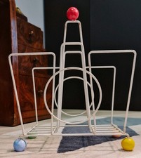 Mid Century 1950s 1940s vintage Retro Atomic Sputnik Wire Magazine, vinyl Rack.