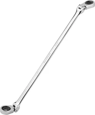 10 * 11 Mm Extra Long Flex-Head Ratcheting Wrench, Metric, CR-V Steel