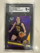 Caitlin Clark  Bowman U Chrome Purple Mini Diamond #34 330/399 SGA 9 MT