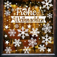 Fensterbilder Weihnachten Schneeflocken Sterne Selbstklebend 362 StüCk Deko Set