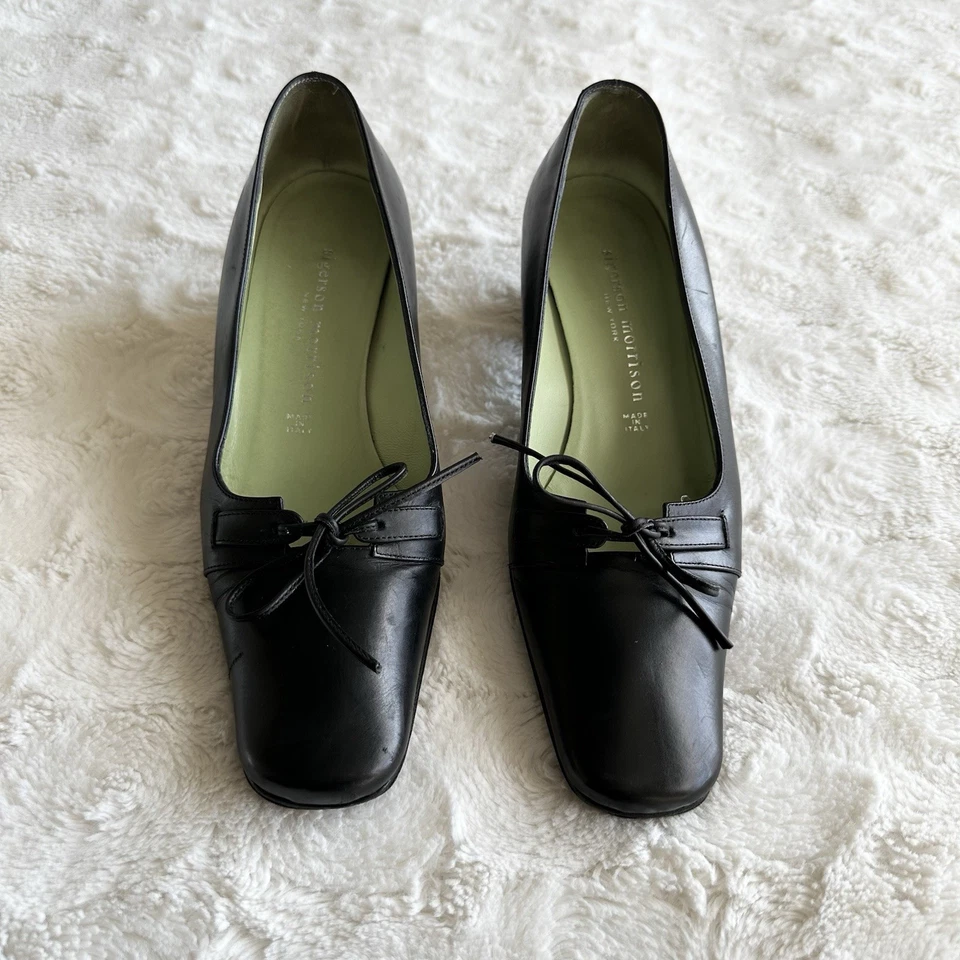 "Tacones de gatito Sigerson Morrison para mujer 6 cuero negro ballet 1,75"" arco Italia" Foto 4 de 4