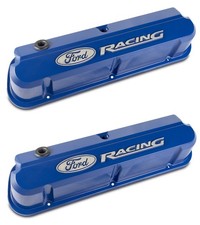 Ford Racing 302-136 Slant Edge Valve Covers Blue For 289 302 351w