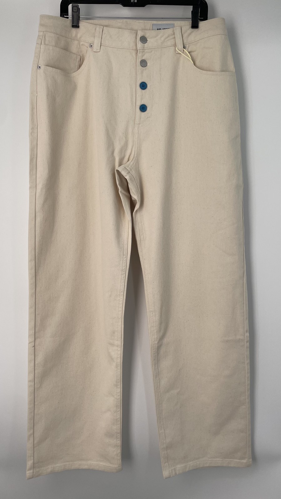 Axel Arigato Men Trousers Ecru Size XL Alvin Armstrong Cotton Twill Straight Leg