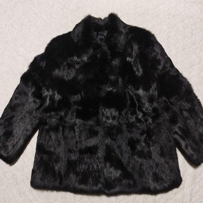 SAGA MINK Real Fur Coat Black Size F Japan from condition good JAPAN