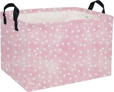 Rectangular Valentine's Day Baskets,Heart Basket,Pink Girls Basket Kids Storage