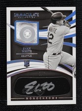 2021 Panini Immaculate Monochrome Relics Buttons 2/6 Evan White #MJ-EW Auto 1t3