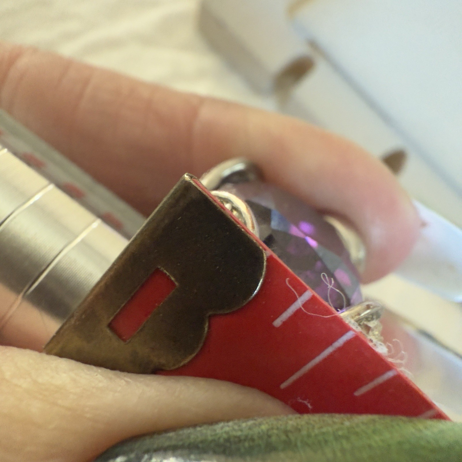 Large Statement Ring Amethyst and CZ Ring Size 9 - image 14