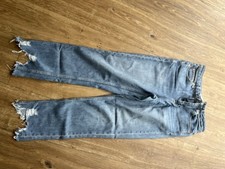 TopShop Straight Leg Jeans W 30 L 34 Frayed Hem - Clean