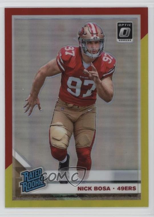 2019 Panini Donruss Optic Rated Rookie Red & Yellow Prizm Nick Bosa #168 u0h