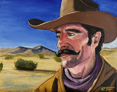 El-gaucho painting,  11 x 14 acrylic on canvas board, hand-painted by me, Rob