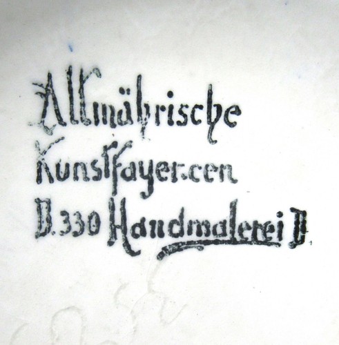 Art Deco Keramik Vase Altmährische Kunstfayencen 20er 30er Jahre Handpainted - Picture 6 of 6