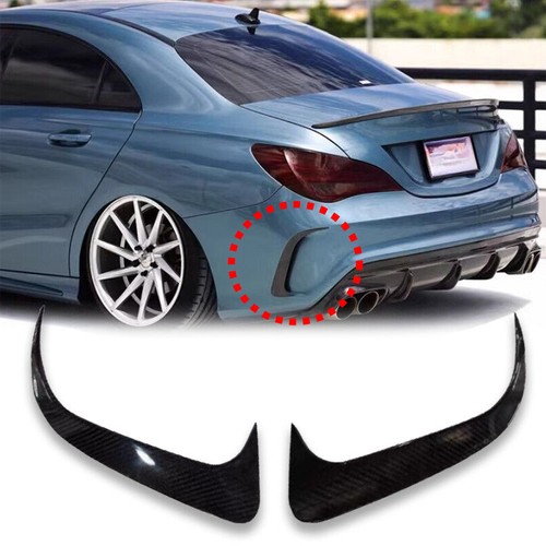 Rear Bumper Spoiler Air Vent Carbon Fiber For 14-18 MB W117 CLA Class 2x - 第 1/6 張圖片