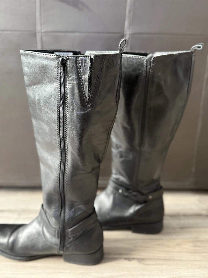 Botas hasta la rodilla Clarks de cuero negro talla US 10 Foto 3 de 4