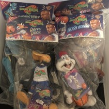 Space Jam 1996 Plush McDonalds Promo Lot 4 Taz Daffy Duck Bugs Bunny Blanko