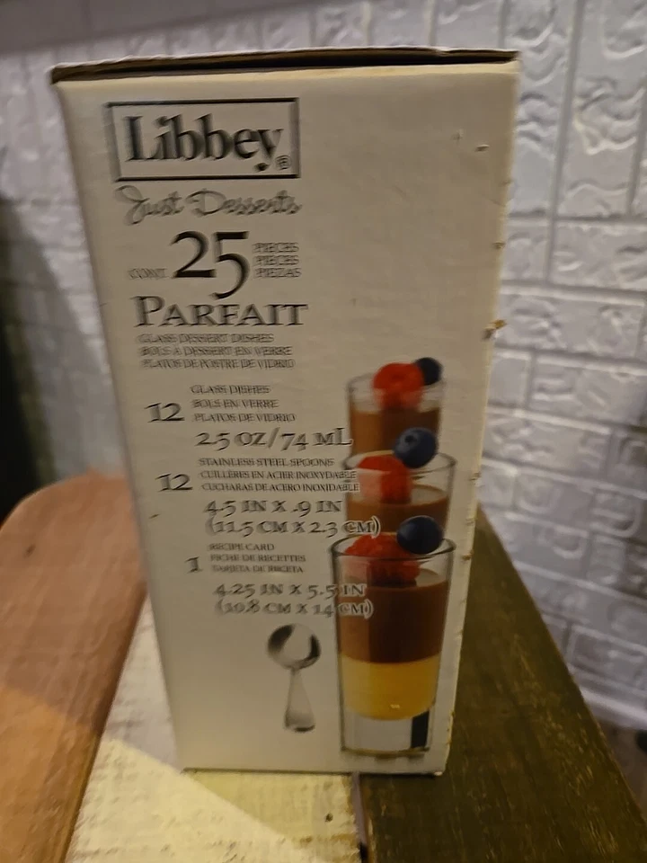 Libbey Just Desserts Clear Glass Mini Parfait Bowls Set Of 25 Piece New In Box - Image 2 of 4