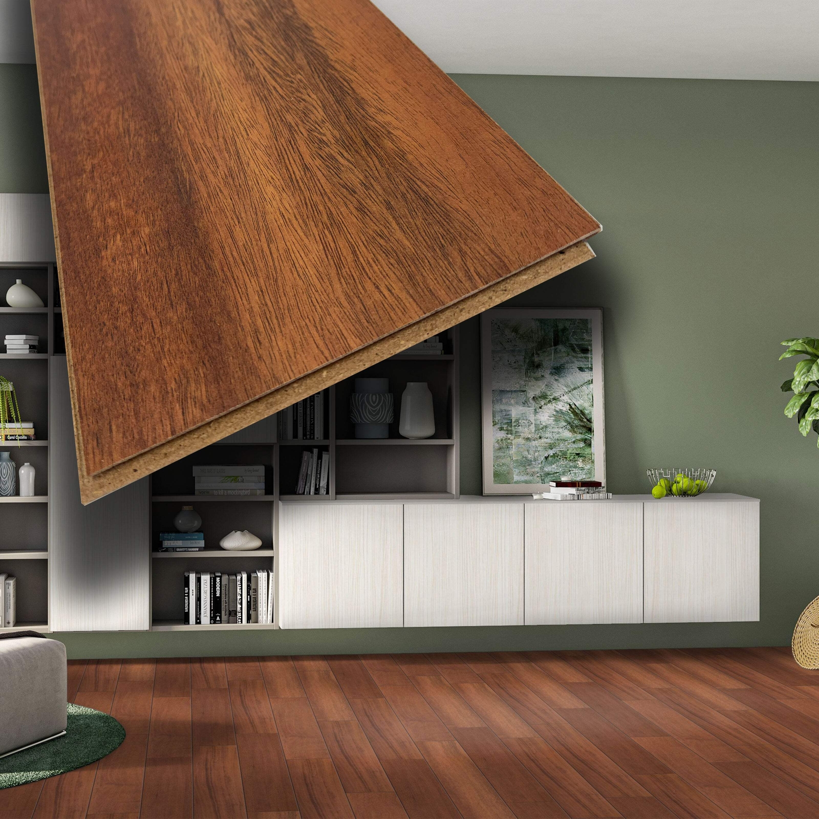 Pavimento in laminato 7mm Click Spazzolato DOUSSIE MERBAU 197x1205 - 10 anni gar