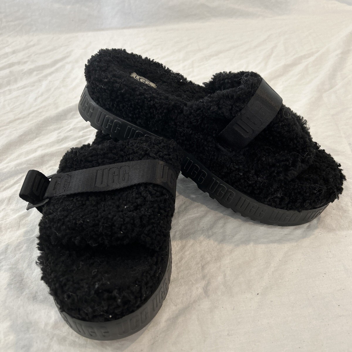 UGG Australia Fluffita Slipper for Women, Size US 11, Black | eBay