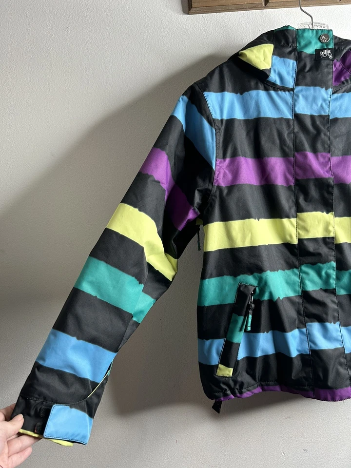 Chaqueta de esquí a rayas Billabong Caltyr niñas talla XL impermeable snowboard Foto 3 de 4
