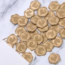 30Pcs Leafs Pattern Wax Seal Stickers Self-Adhesive Wedding Invitation Envelope