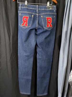 Women's Rockawear Blue Jeans Size Pocket Embroidered letters 
