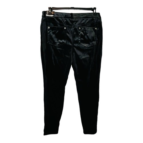NY Collection Moderne Velvet Sleek Low Rise Black Pants Women Size 14 NWT - Picture 6 of 12