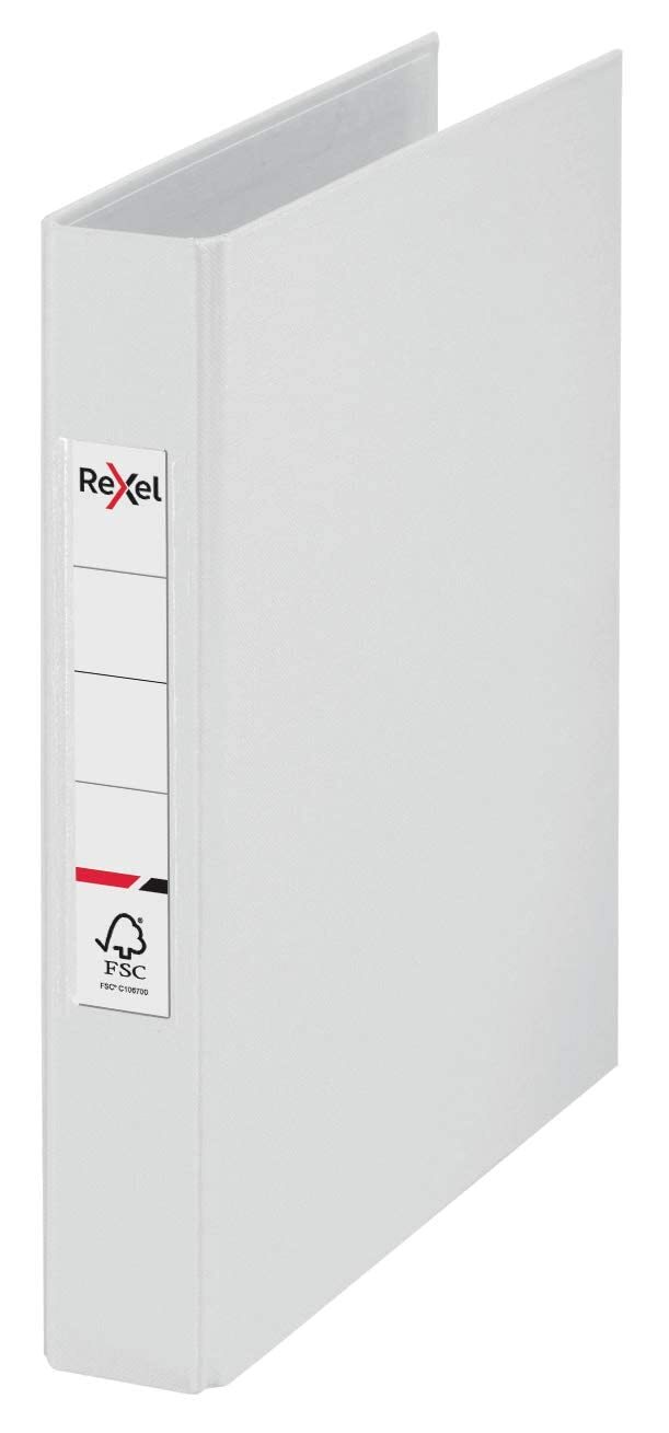 Rexel A5 Ring Binder, White, 25 mm 2 O-Ring Diameter, Choices, 2115562 A5 White