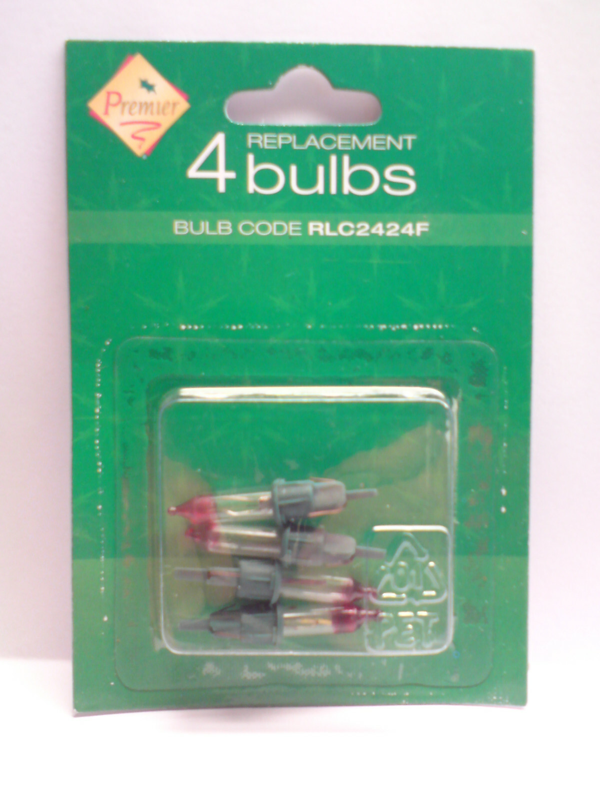 Premier RLC2424F, 1 x Pack of 4 Clear Spare Flashing Christmas Light Bulbs, 2.4v