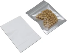 100 Pcs Mylar Food Storage Bag Zipper Lock Matte Aluminum Foil Airtight Bag with