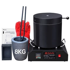 TOAUTO 1800W 8KG Large Electric Aluminum Melting Furnace for Scrap Metal Recycle