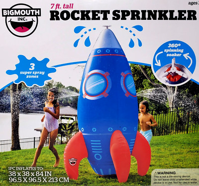  GIANT  7' INFLATABLE ROCKET SPRINKLER SPLASH ZONE BLAST-OFF 360 SPINNING SOAKER