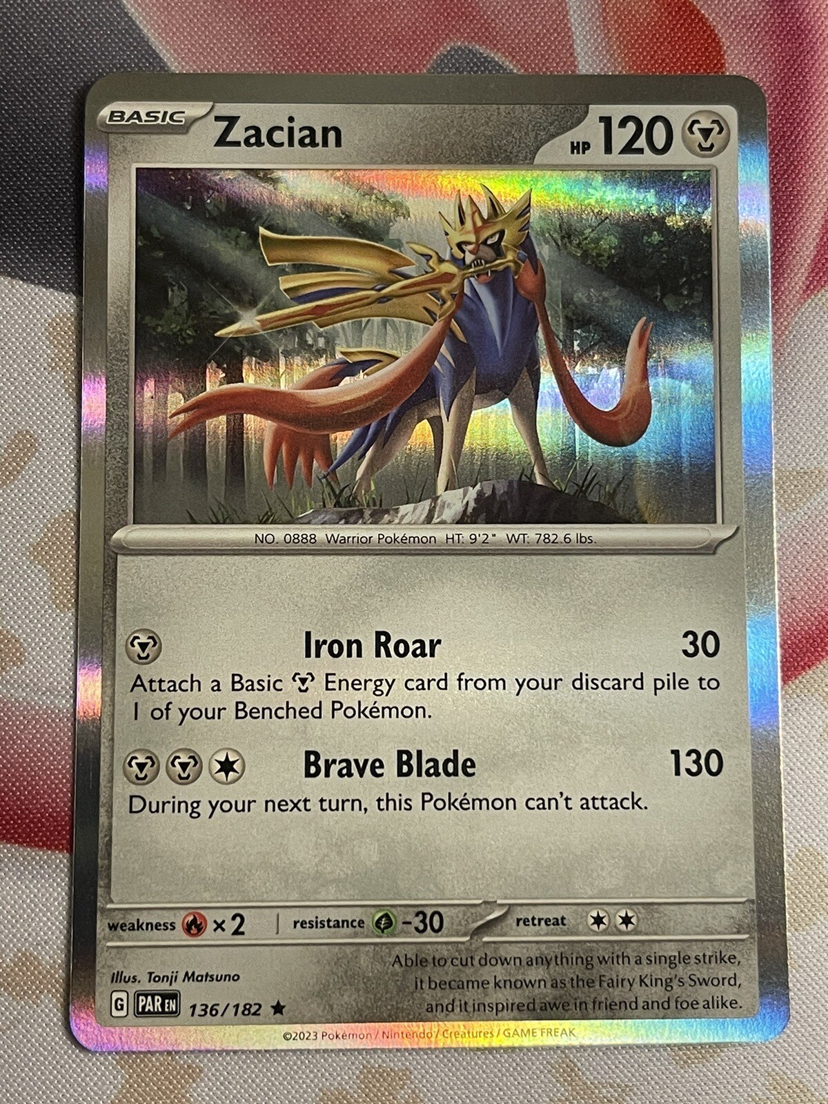Pokémon TCG Zacian Paradox Rift 136/182 Holo Rare