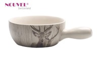 KäSefondue Caquelon Ø 22 Cm Nouvel Swiss Hirschgeweih Design Weiss Traumhaft