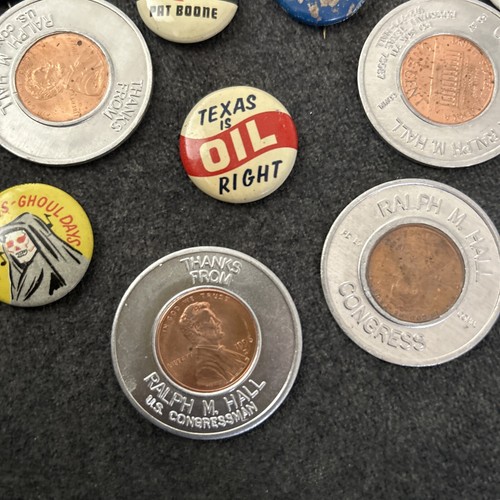 Lot Of 14 Vintage Political Buttons And Coins Ford Wallace Truman Hall - Picture 4 of 6