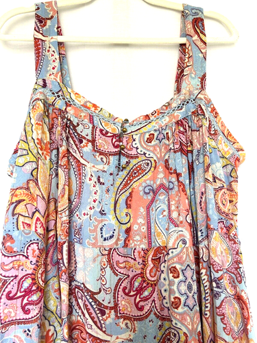 MONSOON Dress XL Crochet Gold Thread Beach Summer Maxi Sleeveless - Picture 6 of 12