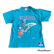 Vintage 90s Nutmeg Charlotte Hornets Single Stitch Double Sided T Shirt Mens L