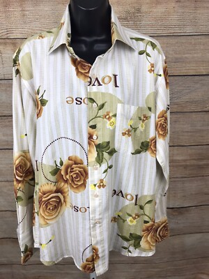 Comme des Garcons Women s Long Sleeve Rose Floral Shirt Blouse XXL 2XL