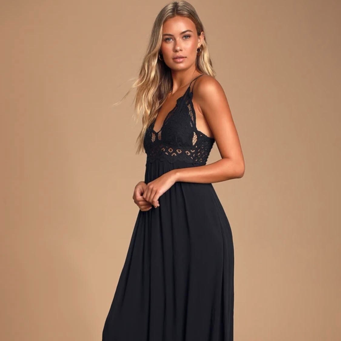 free people adella maxi dress FREE PEOPLE: ADELLA BLACK MAXI DRESS