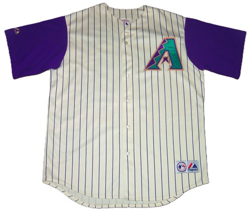 VINTAGE RANDY JOHNSON ARIZONA DIAMONDBACKS MLB MAJESTIC PINSTRIPE JERSEY XL SEWN - Picture 2 of 3