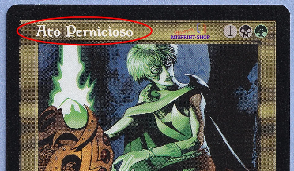 Pernicious Deed Mtg MISPRINT. Cardname doubleprinted in White - Imagen 3 de 4