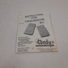 Vintage TANDY Leather Check Book Kit No. 4179 Instructions Only
