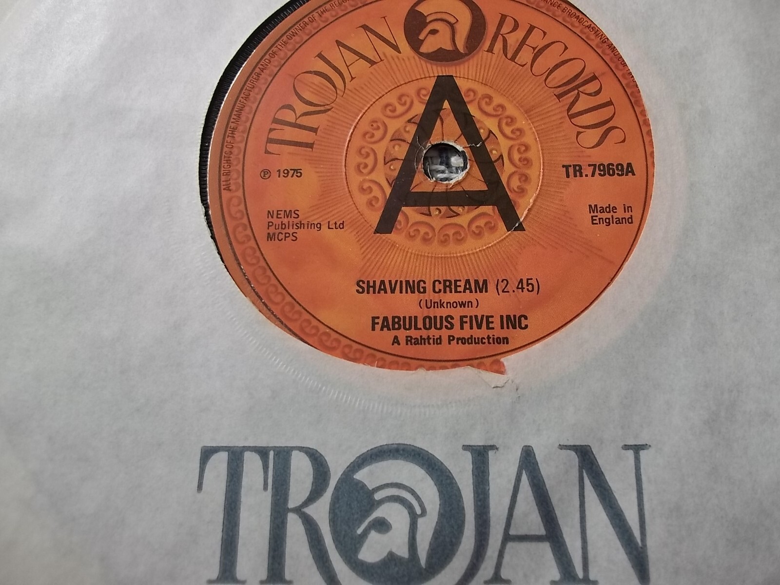 REGGAE FAB FIVE INC SHAVING CREAM UK TROJAN DEMO 1975 EX SHOP UNPLAYED