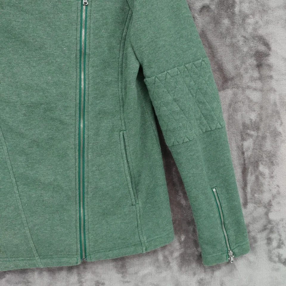 Sudadera Under Armour Toda Temporada Equipo Verde Cremallera Lateral Mujer Mediana Mezcla de Algodón Foto 3 de 4