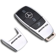 Metall AMG Auto Schl&uuml;ssel Abdeckung Silber F&uuml;r Mercedes-Benz C E S GLC Klasse