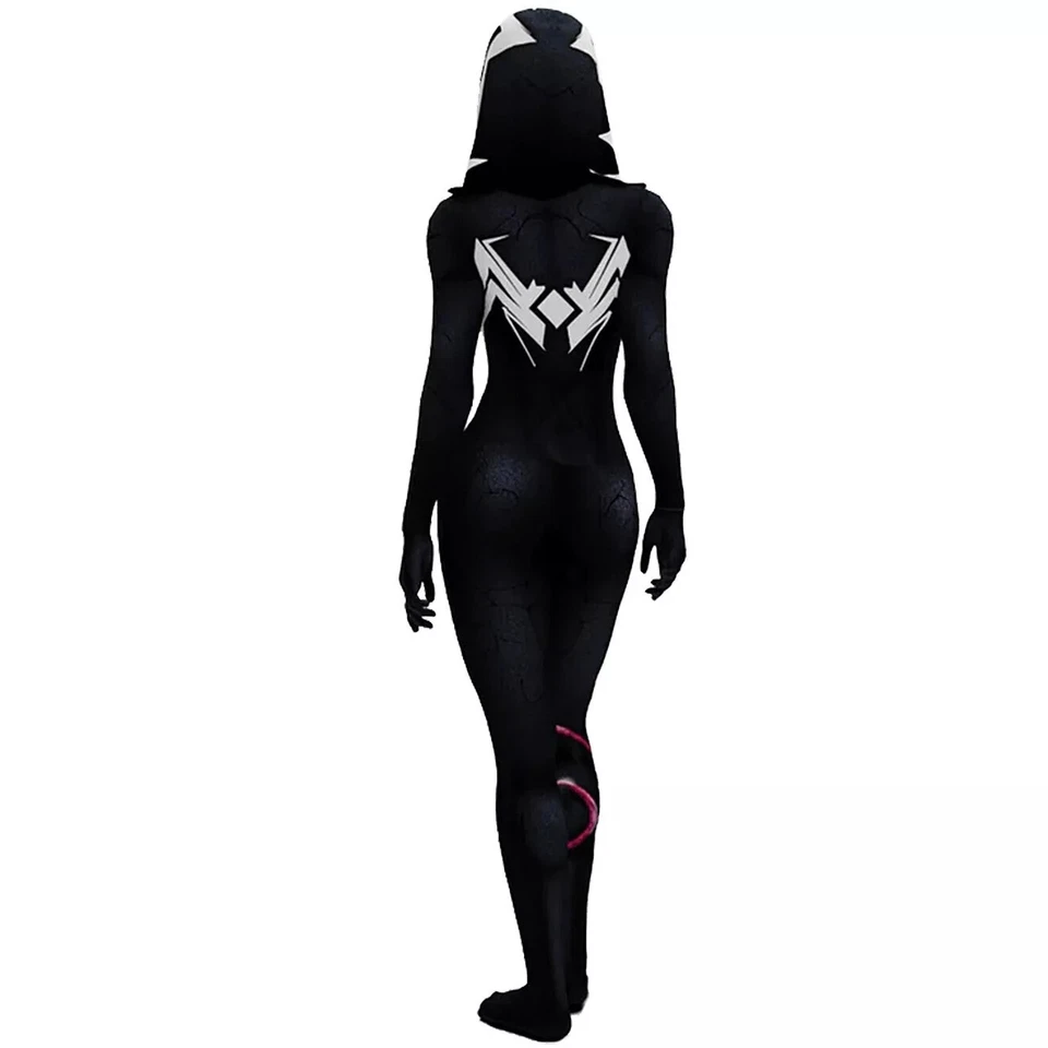Macacão com capuz She Venom Spider-Gwen traje cosplay fantasia Halloween - Imagem 3 de 4