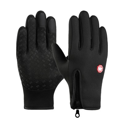 Windproof Waterproof Touch Screen Gloves Zipper Design Warm Gloves for Women Men