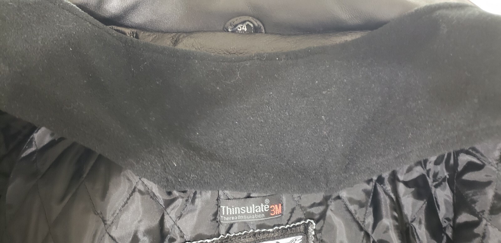 USA Bikers Dream Apparel Men's Thinsulate Lined Braid Leather Jacket Waist Sz 54