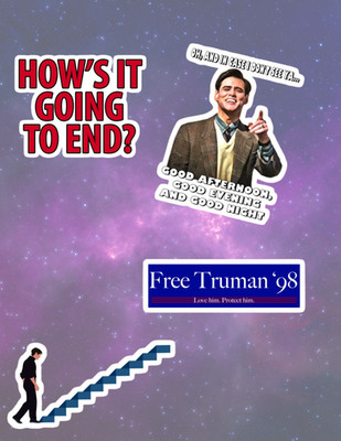 Truman Show 90's Movie 4pc Stickers Pack
