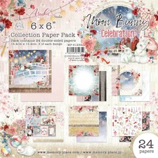 Asuka Studio Double-Sided Paper Pack 6"X6" 24/Pkg-Moon Bunny Celebration
