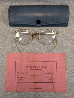 Vintage 1/10 12k Gold Filled Frame Bifocal Eyeglasses & Case Somerset PA Ful Vue
